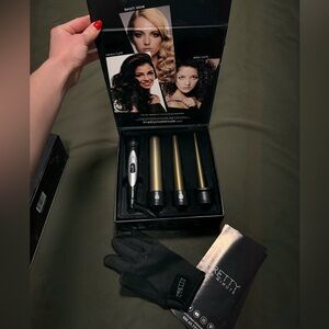 Hair curling wand set